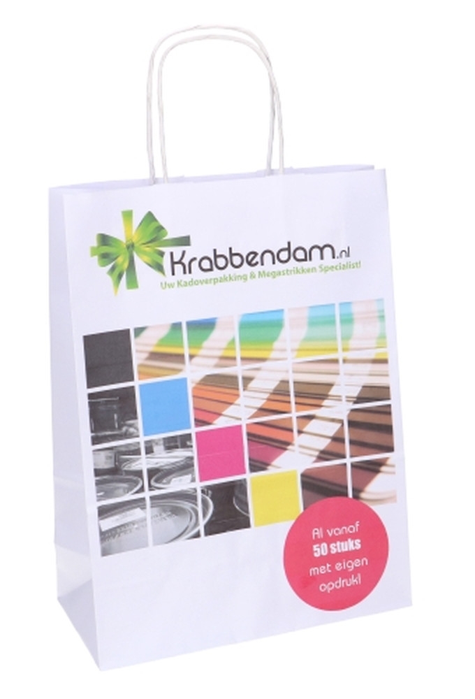 Papieren Tassen Wit Digitaal Bedrukt & Handvat A4 24x11x31cm 50stuks