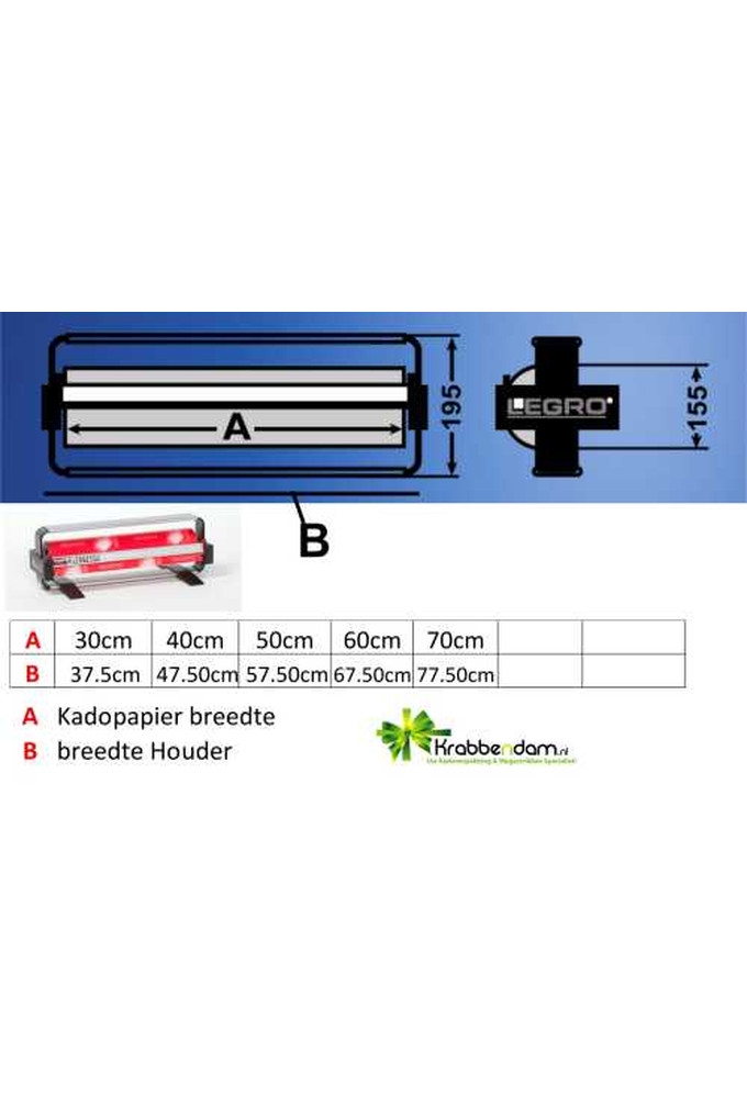 Papierrolhouder Enkel 1x15.5 19.5x15.5x7.5+50cm+mes+voet