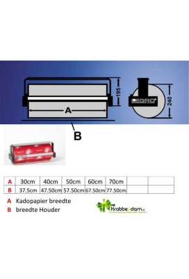 Papierrolhouder Hang Model 1x24 28.5x24x7.5+30cm+mes+wandsteun