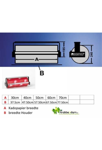 Papierrolhouder Hang Model 1x24 28.5x24x7.5+50cm+mes+wandsteun