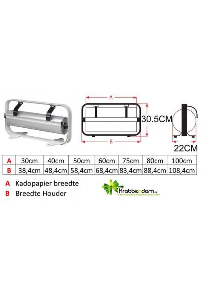 Papierrolhouder Staand Fabriano Kartelmes & Voet 30cm breed