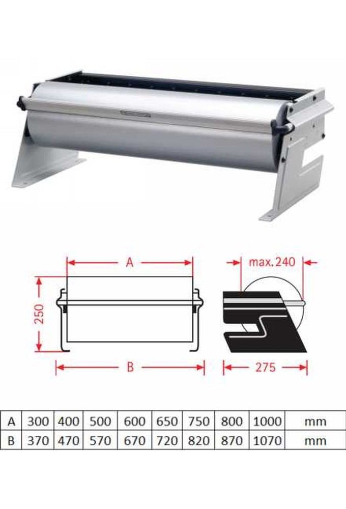Papierrolhouder Staand Inbouw Fabriano & Kartelmes 80cm breed
