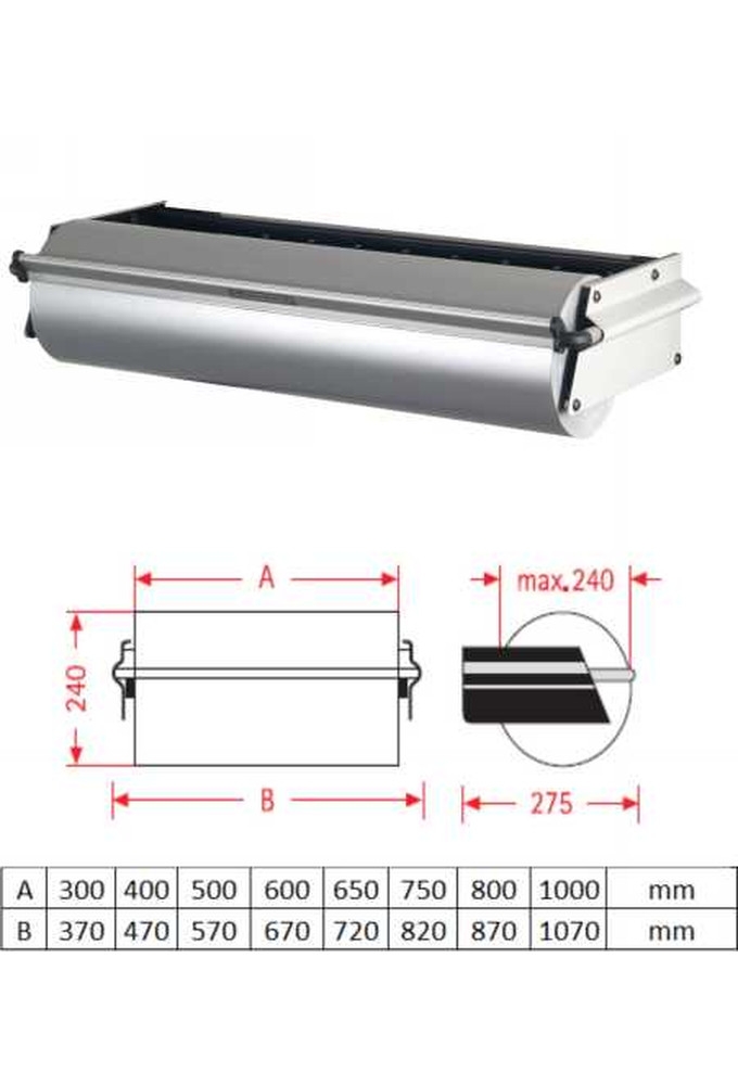 Papierrolhouder Wand Inbouw Fabriano & Kartelmes 60cm breed