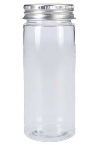 Plastic Potje Met Zilveren Schroefdeksel 4x10cm inhoud 95ml  6stuks