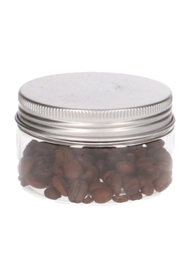 Plastic Potje Met Zilveren Schroefdeksel 7x4cm inhoud 90ml 12stuks