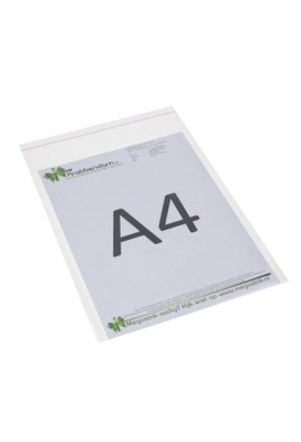 Plastic Zakje Transparant Met Plak Strip A4 23.2x31+5cm PP 100stuks