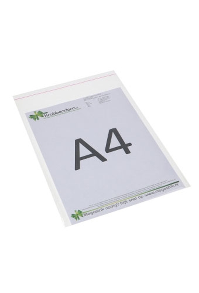 Plastic Zakje Transparant Met Plak Strip A4 23.2x31+5cm PP 100stuks