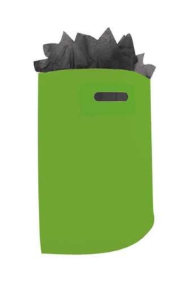 Plastic draagtassen Uni Groen 35x4x44+2cm 50 mic 400 stuks