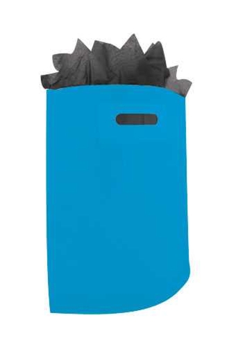 Plastic draagtassen Uni Hemels Blauw 35x4x44+2cm 50 mic 400stuks