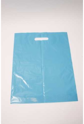 Plastic draagtassen Uni Hemels Blauw 35x4x44+2cm 50 mic 400stuks