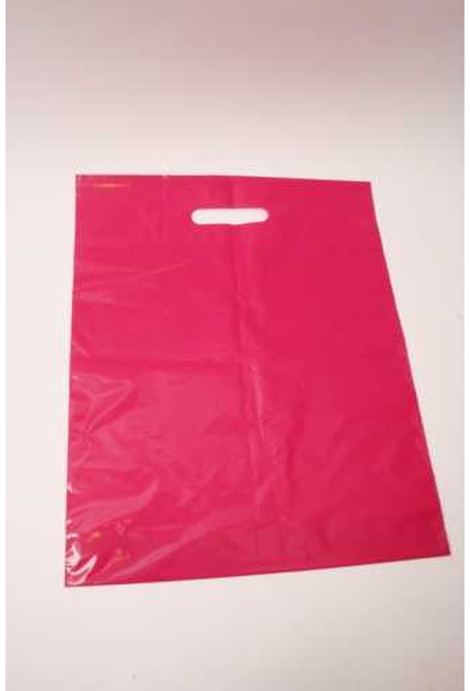 Plastic draagtassen Uni Magenta 45x4x50+2cm 50 mic 400 stuks