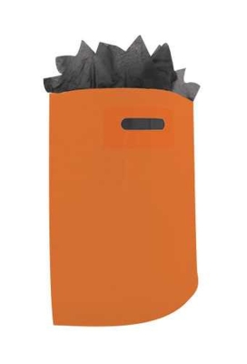 Plastic draagtassen Uni Oranje 35x4x44+2cm 50 mic 400 stuks