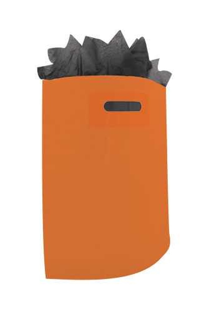 Plastic draagtassen Uni Oranje 35x4x44+2cm 50 mic 400 stuks