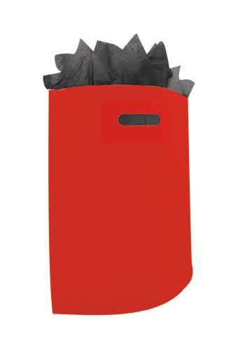 Plastic draagtassen Uni Rood 45x4x50+2cm 50 mic 400 stuks