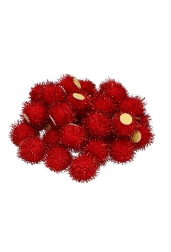 Pombows 25mm Rood met plakker 100stuks