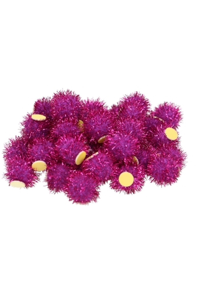 Pombows 25mm Roze & Lila met plakker 100stuks