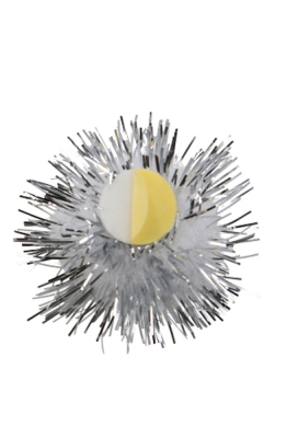 Pombows 25mm Zilver & Wit met plakker 100stuks
