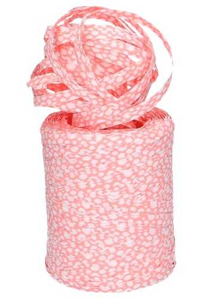 Raffia Linten Trend Baby Roze Met Wit Wolkje 5mm x 200 meter OP IS OP