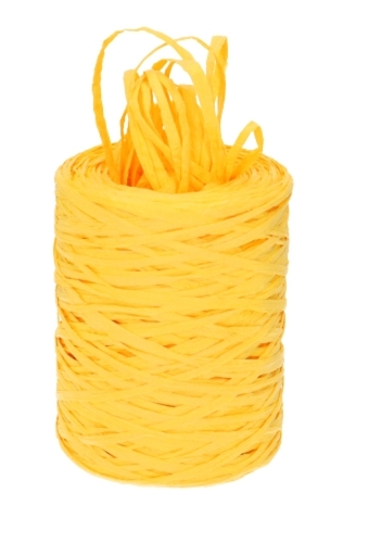 Raffia Papier Geel 5mm x 200 meter op is op