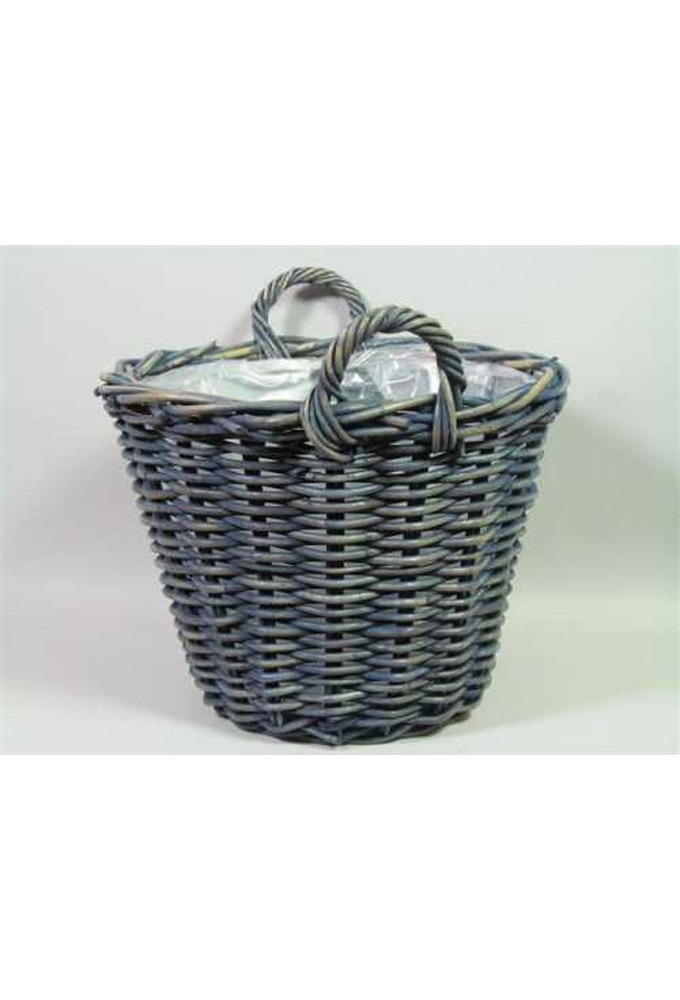 Rietenmanden Aardappelmand donkerblauw diam. 42x32cm 2stuks