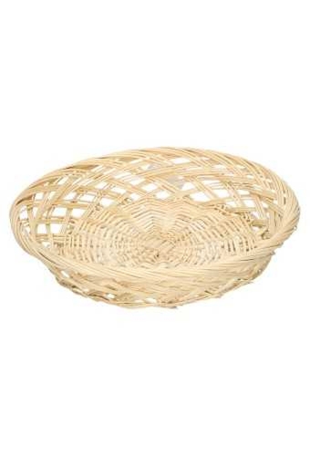Rietenmanden Fruitmand witt. rond 27cm open rolrand 10stuks