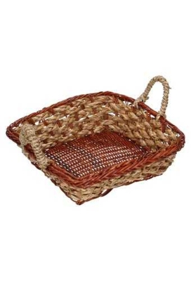 Rietenmanden Mandje fern & gras met oren 21x21x6.5cm 20stuks