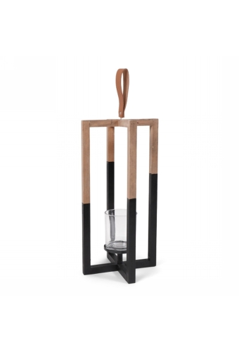 SENZA Houten Kandelaar Zwart Large 1 stuk