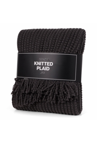 SENZA Knitted Plaid Jax Anthracite 1 stuk