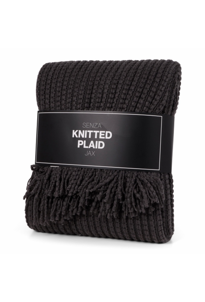 SENZA Knitted Plaid Jax Anthracite 1 stuk