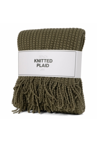 SENZA Knitted Plaid Jax Green 1 stuk