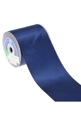 Satijn Lint Super Breed 100mm x 25 meter Marine Blauw