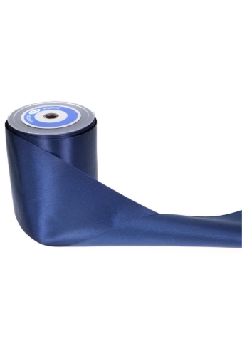 Satijn Lint Super Breed 100mm x 25 meter Marine Blauw