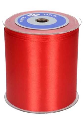 Satijn Lint Super Breed 100mm x 25 meter Rood