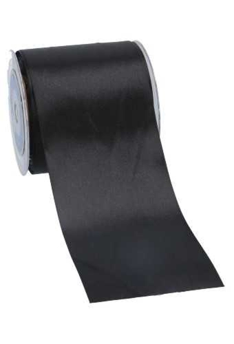 Satijn Lint Super Breed 100mm x 25 meter Zwart