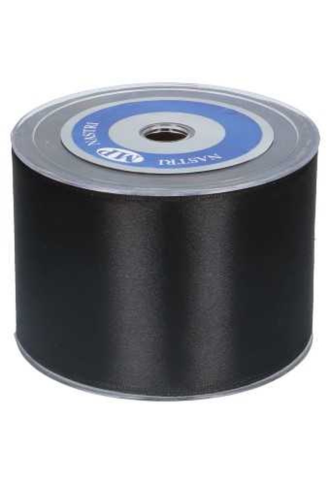 Satijn Lint Zwart Extra Breed 70mm x 25 meter