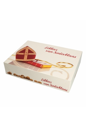 Sintdoos Boterletterdoos Lekker van Sinterklaas 28x21x6cm 100stuks