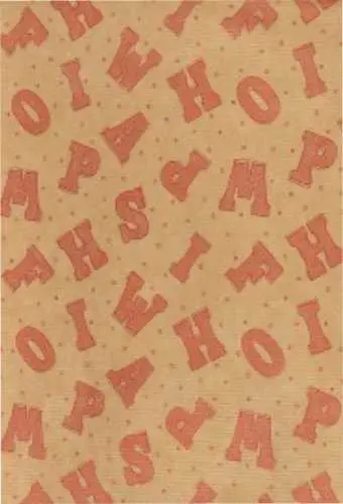 Sintpapier Bruin Kraft Letters Goud 50cm x125meter