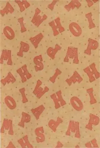 Sintpapier Bruin Kraft Letters Goud 70cm x 125meter