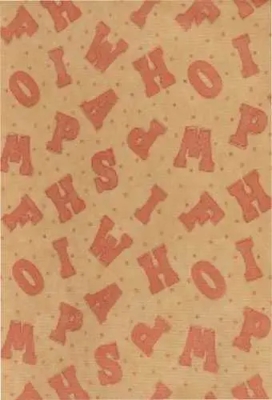 Sintpapier Bruin Kraft Letters Goud 70cm x 125meter