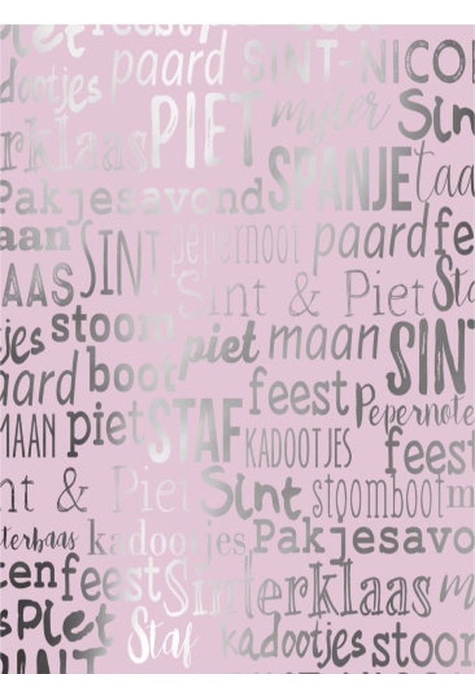 Sintpapier Metaalpapier Sint Handlettering Pastel Roze 30cm x 125meter