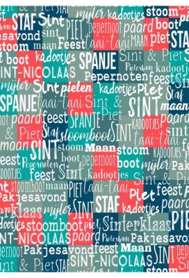 Sintpapier Trendy Handlettering Multi Neon 30cm x 125meter OP IS OP
