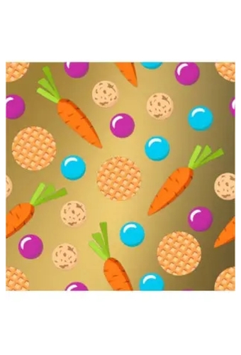Sintpapier Trendy Sint Pepernootjes & Wortel Goud 60cm x 125meter