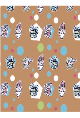 Sintpapier Trendy Sinterklaas Wie Kent Hem Niet Bruin 30cm x 125meter