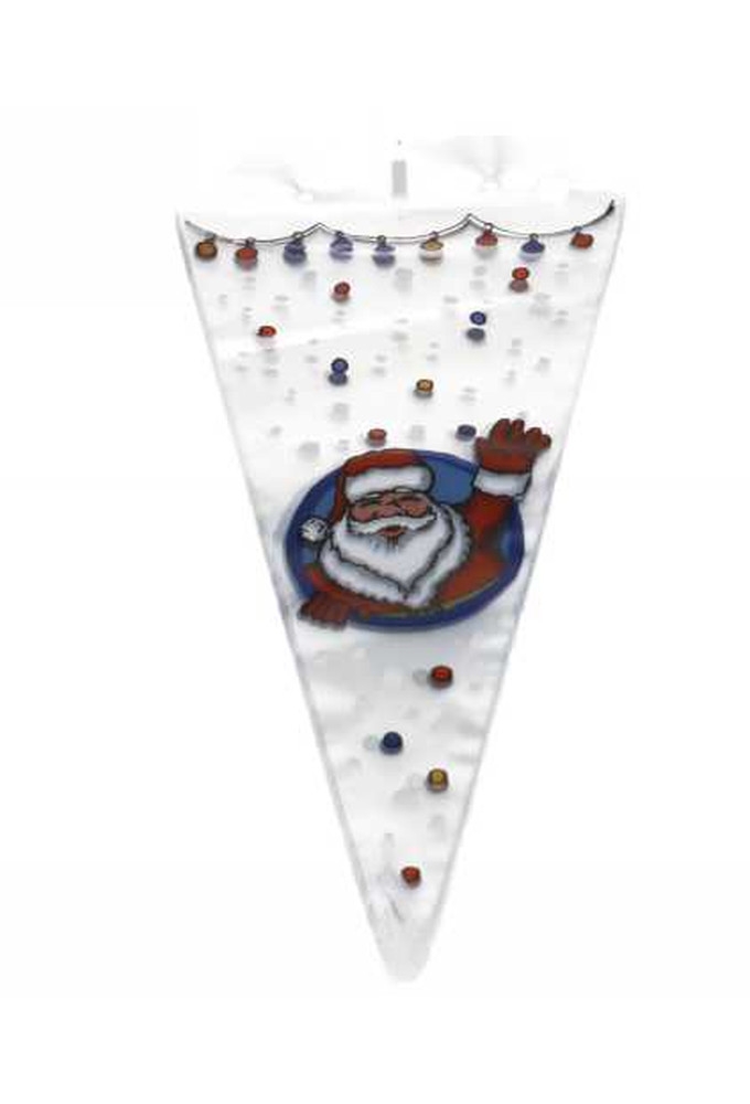 Snoepzak & Puntzak Santa Claus Met Opdruk 18x37cm 100stuks