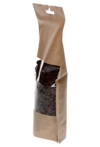 Stazakken Doy Moka Kraft Zip-sluiting & Venster 13x7x22.5cm 100stuks