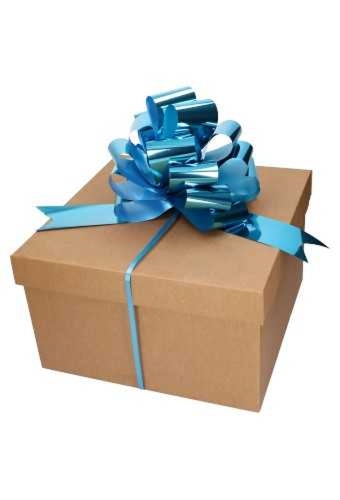 Strik Aqua Blauw Metallic Doorsnee 27cm lint 6.8cm 1stuks