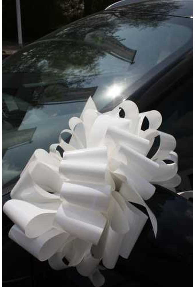 Strik Lak Wit Met Twee Dubbele Strik doosnee 30 cm lint 6.8cm