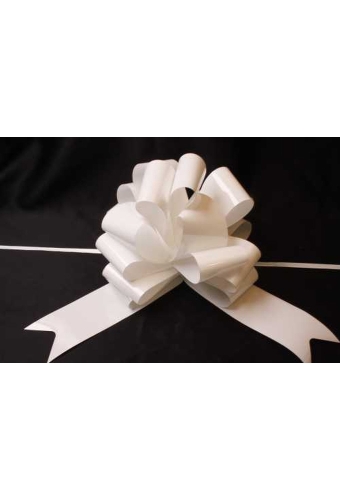 Strik Lak Wit Met Twee Dubbele Strik doosnee 30 cm lint 6.8cm