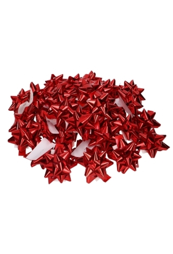 Strikje Bows R65mm 14mm Lint Metallic Rood Met Plakker 100stuks