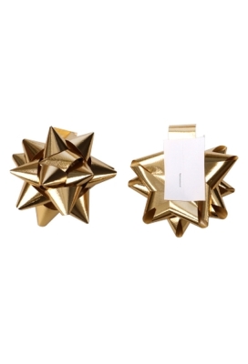 Strikje Bows R90mm 20mm Lint Metallic Goud Met Plakker 70stuks